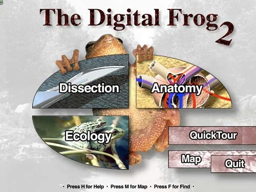 The Digital Frog 2.5 main menu